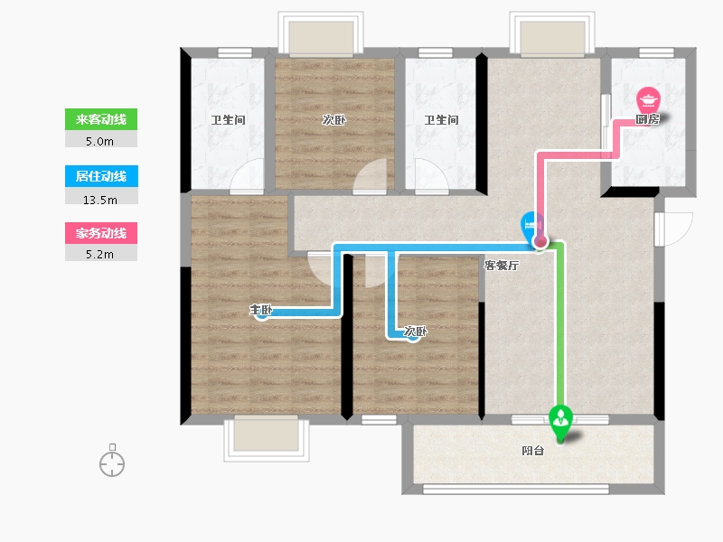 湖北省-孝感市-力标澴河壹号院-93.57-户型库-动静线