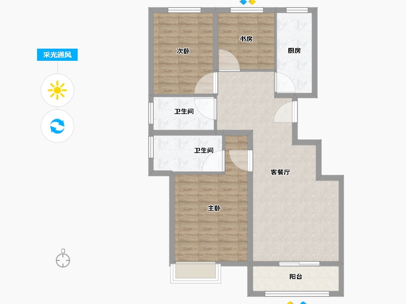 山西省-朔州市-京城港-95.00-户型库-采光通风