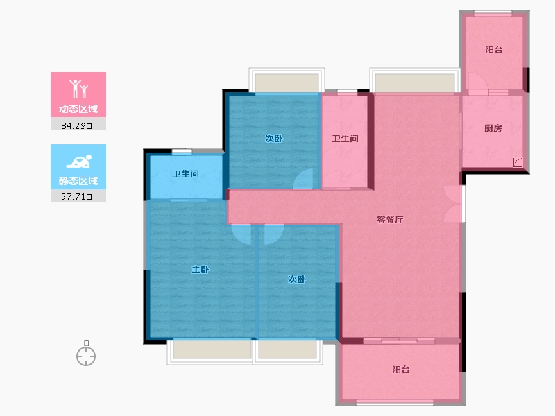 河南省-信阳市-华英中央帝景-129.17-户型库-动静分区