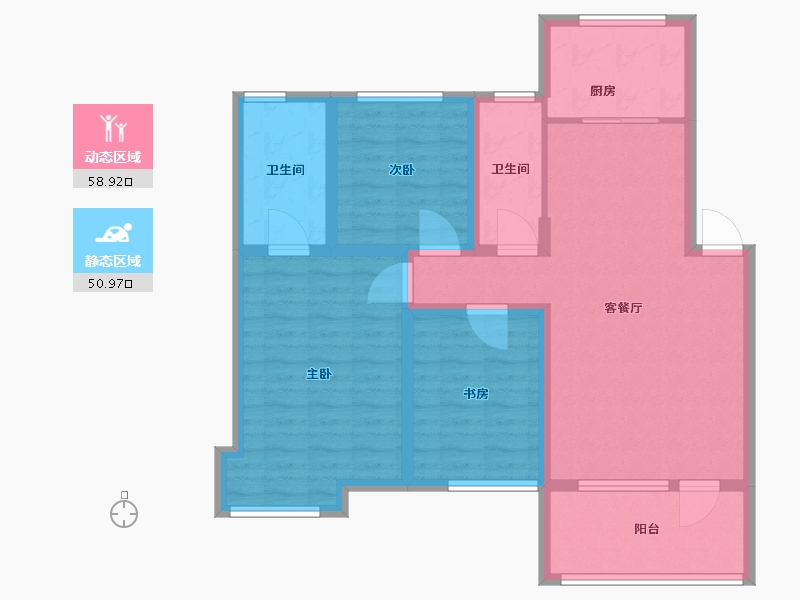 辽宁省-朝阳市-宏运凤凰新城一期-98.01-户型库-动静分区