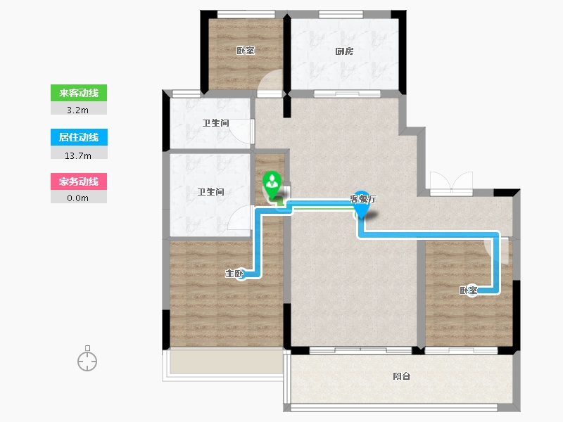 陕西省-商洛市-商洛碧桂园翡翠滨江-96.77-户型库-动静线