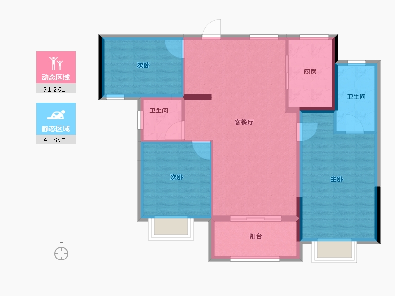 江苏省-常州市-都会星河-84.68-户型库-动静分区