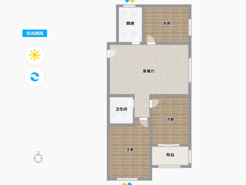 河北省-张家口市-芳华里-104.85-户型库-采光通风