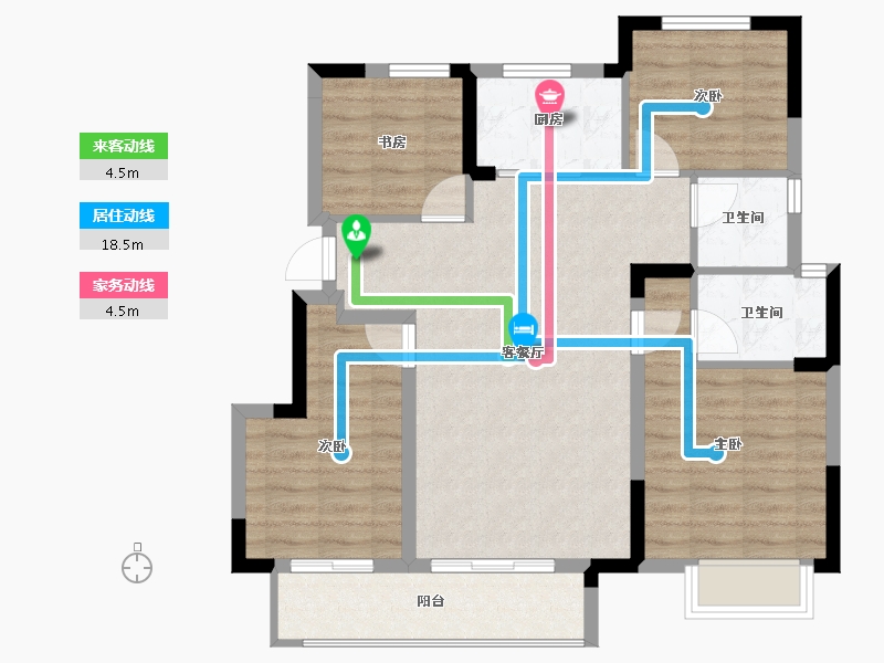 浙江省-宁波市-光语云著-85.95-户型库-动静线