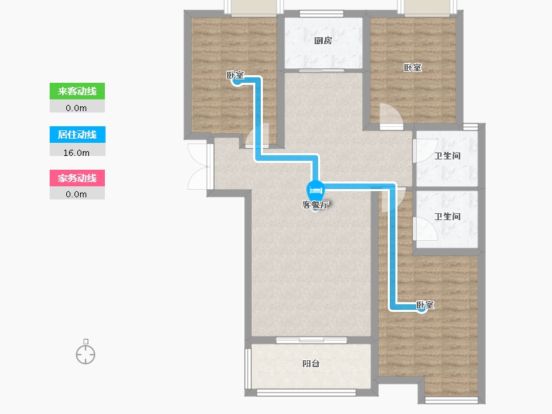 陕西省-渭南市-豪润·公园天下-107.23-户型库-动静线