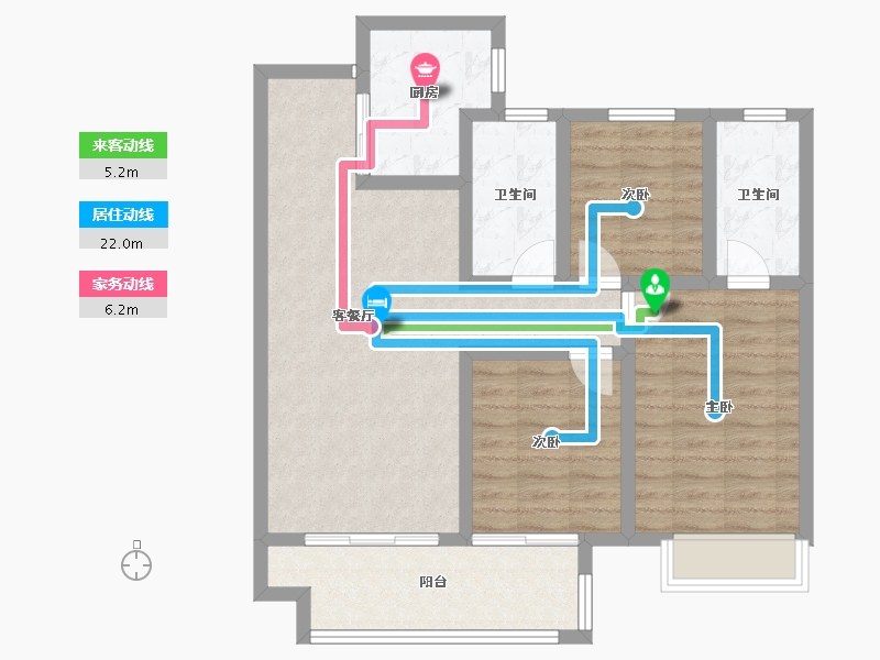 河南省-新乡市-辉县建业共城东望-84.31-户型库-动静线