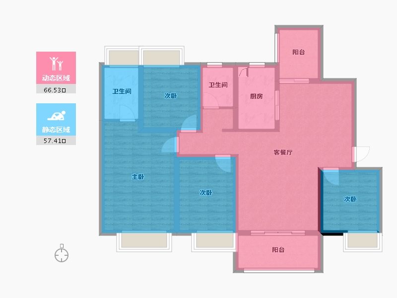 贵州省-遵义市-仁怀-124.00-户型库-动静分区