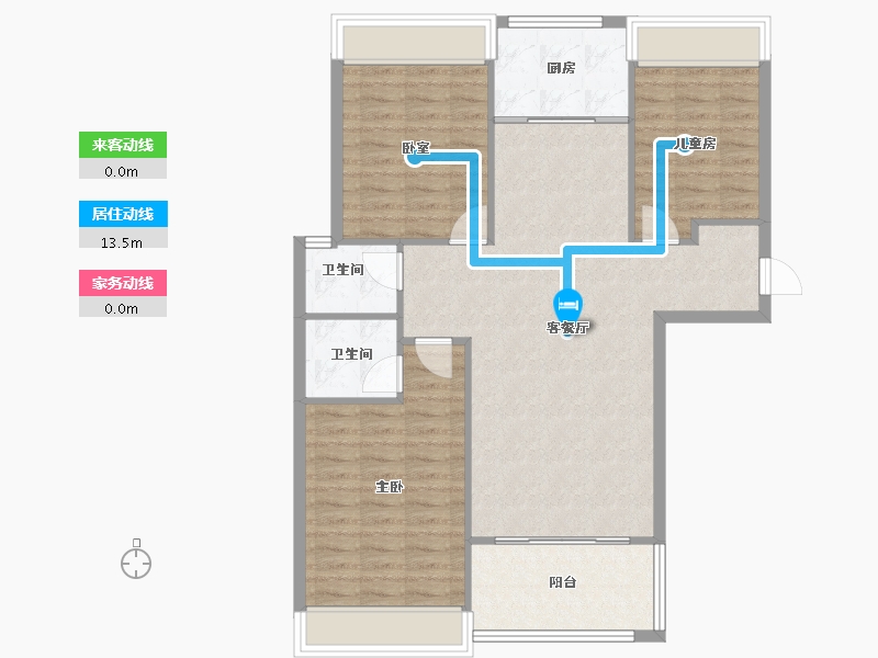 内蒙古自治区-乌兰察布市-兴泰·锦绣华城二期-96.27-户型库-动静线