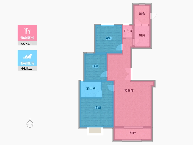 陕西省-榆林市-红枫苑-105.02-户型库-动静分区