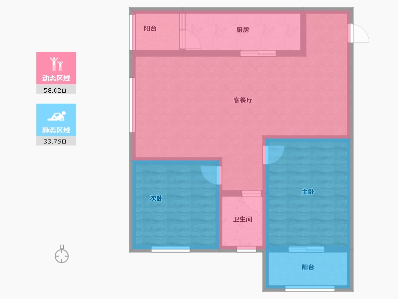 陕西省-宝鸡市-西建福慧城二期-81.60-户型库-动静分区