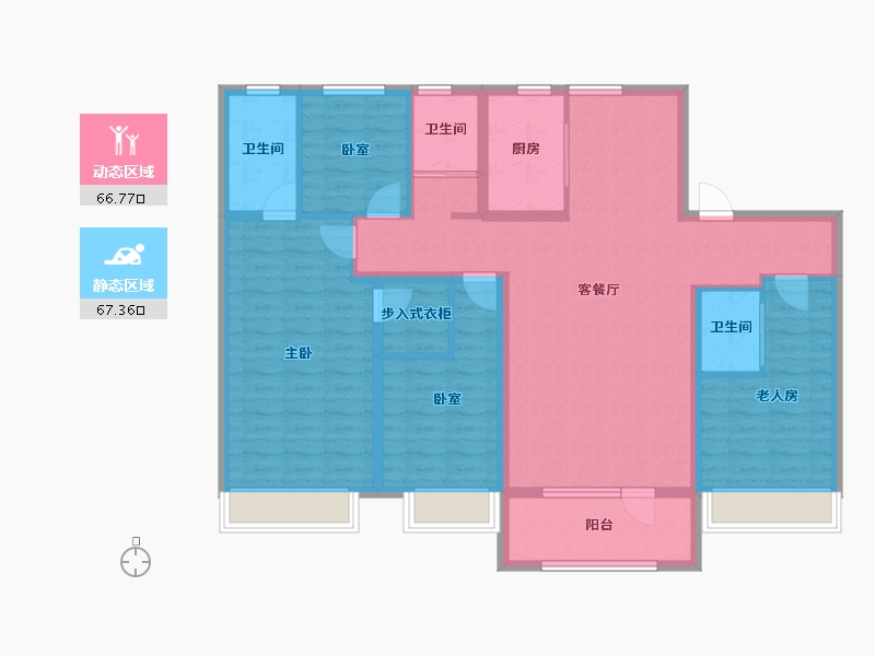 内蒙古自治区-乌兰察布市-众邦·皇苑-119.94-户型库-动静分区