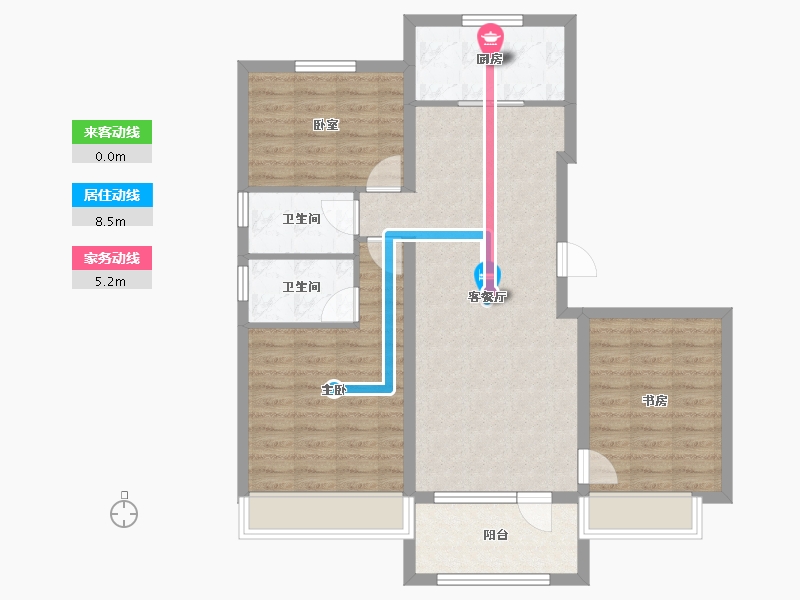 内蒙古自治区-乌兰察布市-众邦·皇苑-88.72-户型库-动静线