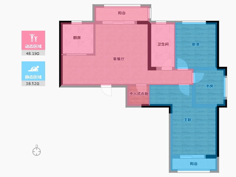 湖北省-武汉市-美联德玛假日三期德玛风情-76.84-户型库-动静分区