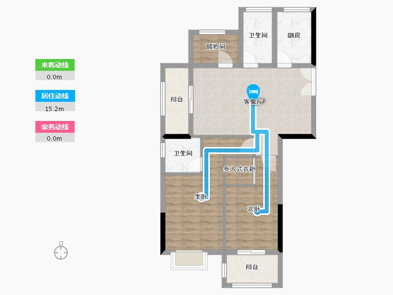 浙江省-嘉兴市-紫金华庭-81.68-户型库-动静线