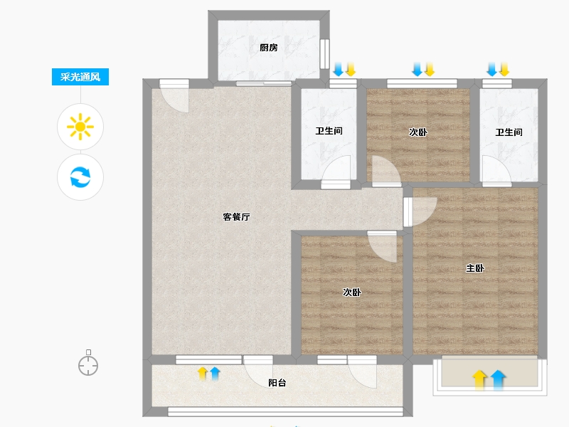 山东省-济宁市-太白国风-84.00-户型库-采光通风