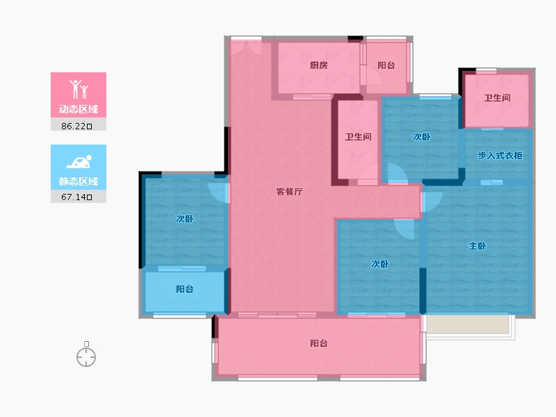 四川省-德阳市-中恒国际社区2期宽庭-137.48-户型库-动静分区