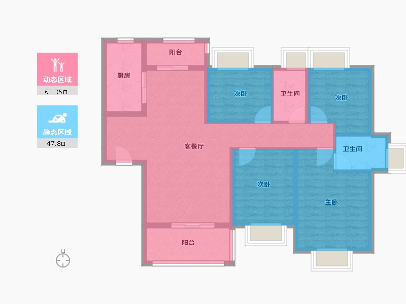 广西壮族自治区-梧州市-宏达五洲花城-97.18-户型库-动静分区