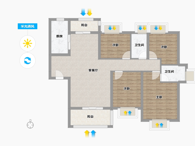 广西壮族自治区-梧州市-宏达五洲花城-97.18-户型库-采光通风