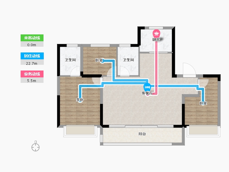 江苏省-无锡市-龙湖粼云上府-99.20-户型库-动静线