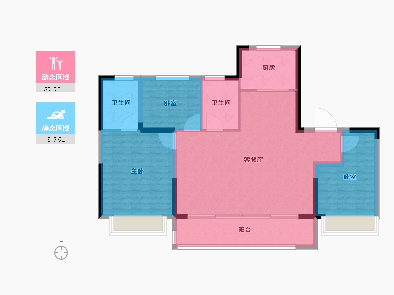 江苏省-无锡市-龙湖粼云上府-99.20-户型库-动静分区