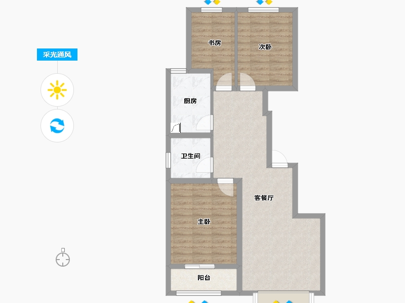 山西省-太原市-阳光·领域-78.40-户型库-采光通风