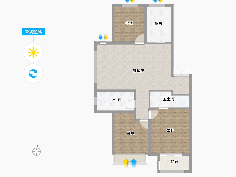 山东省-德州市-红烨一品-100.80-户型库-采光通风