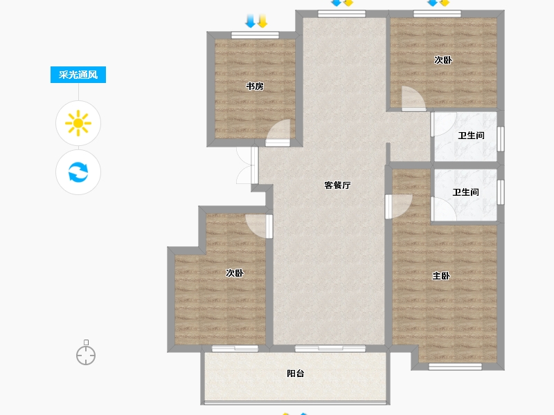 江苏省-连云港市-尚都·滟澜山-112.80-户型库-采光通风