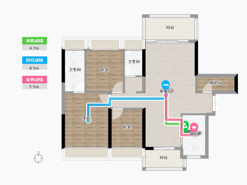 湖南省-郴州市-麒麟首府-103.20-户型库-动静线