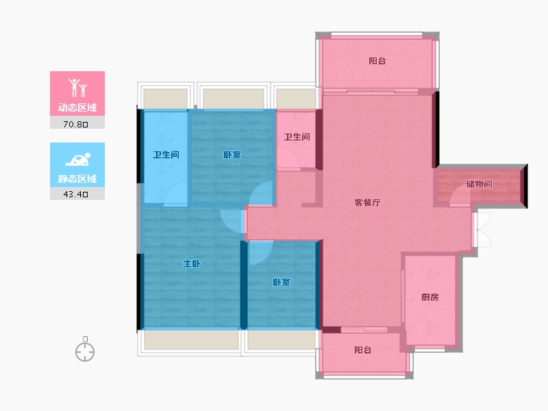 湖南省-郴州市-麒麟首府-103.20-户型库-动静分区