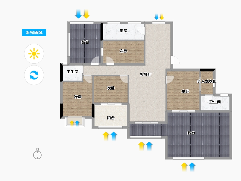 湖北省-孝感市-新天地-147.96-户型库-采光通风