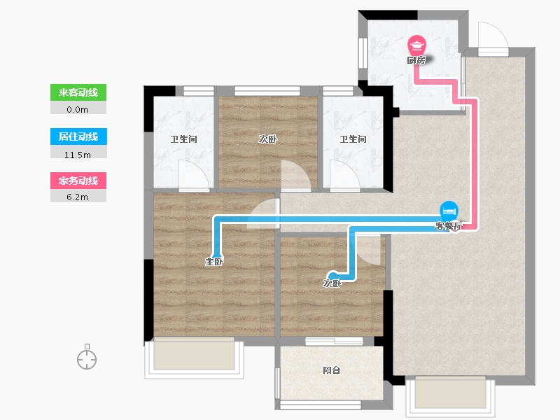 福建省-龙岩市-德兴印象铂郡-71.19-户型库-动静线