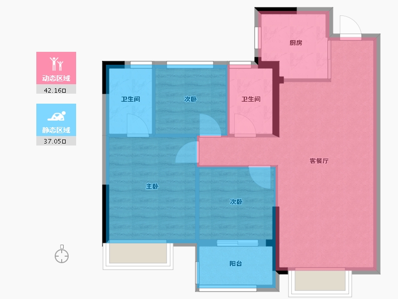 福建省-龙岩市-德兴印象铂郡-71.19-户型库-动静分区