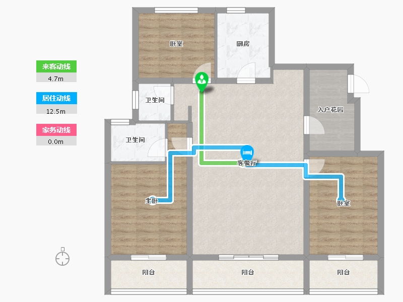 山东省-泰安市-绿地·蔚蓝城-104.81-户型库-动静线