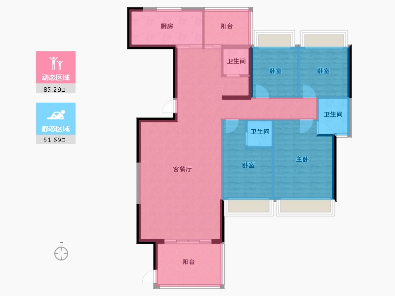 广东省-揭阳市-帝景城-124.75-户型库-动静分区