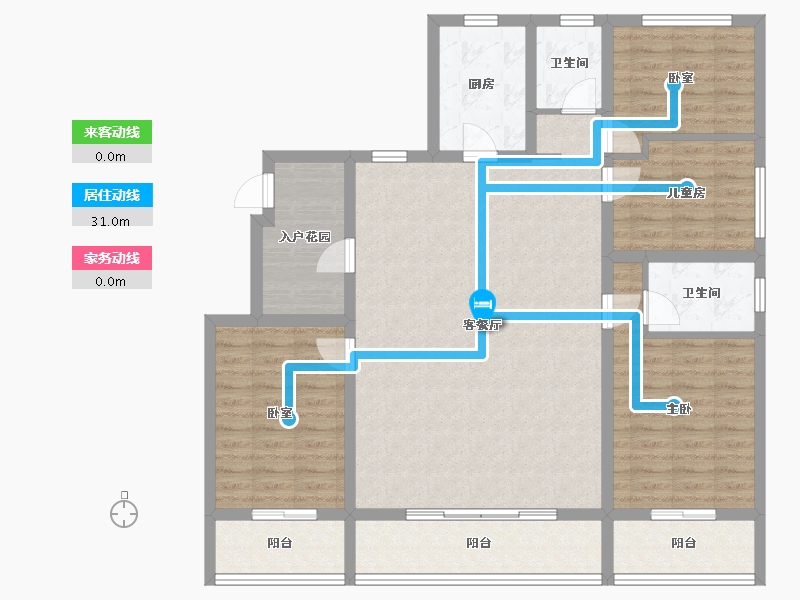 山东省-泰安市-绿地·蔚蓝城-125.61-户型库-动静线