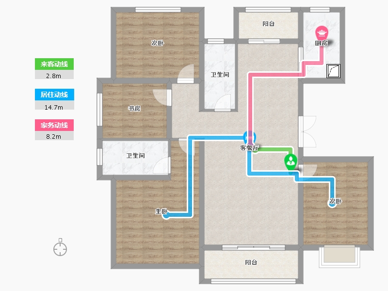 河南省-焦作市-沁阳晨升一號城邦-120.64-户型库-动静线