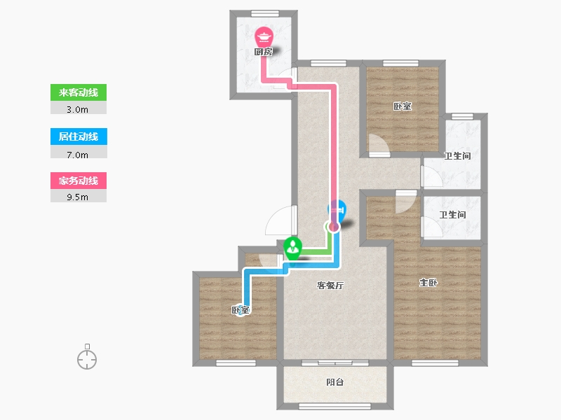 山东省-泰安市-康桥丹郡-101.60-户型库-动静线