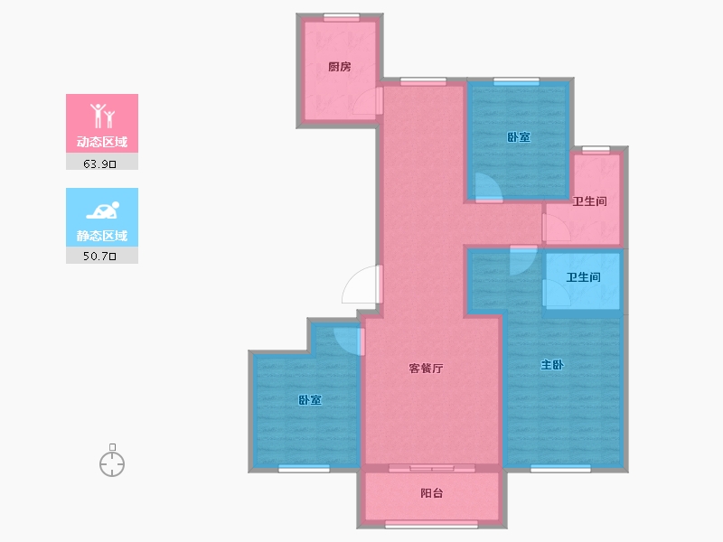 山东省-泰安市-康桥丹郡-101.60-户型库-动静分区