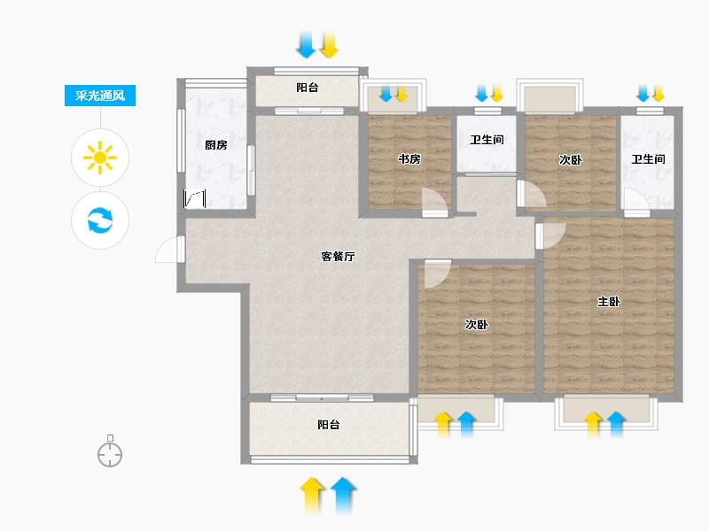 福建省-南平市-碧桂园外滩-120.00-户型库-采光通风