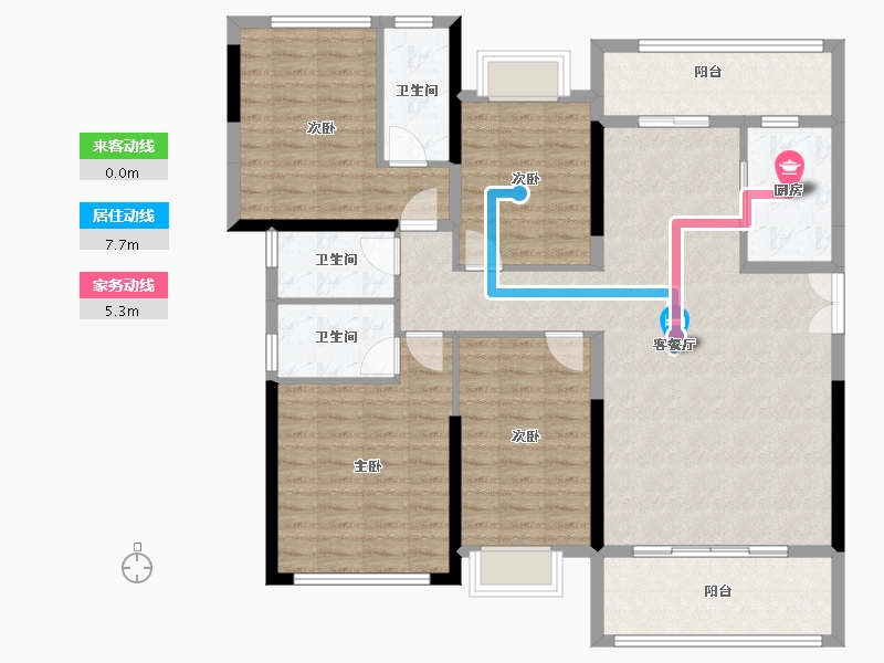 广东省-梅州市-五华客天下幸福里-128.57-户型库-动静线