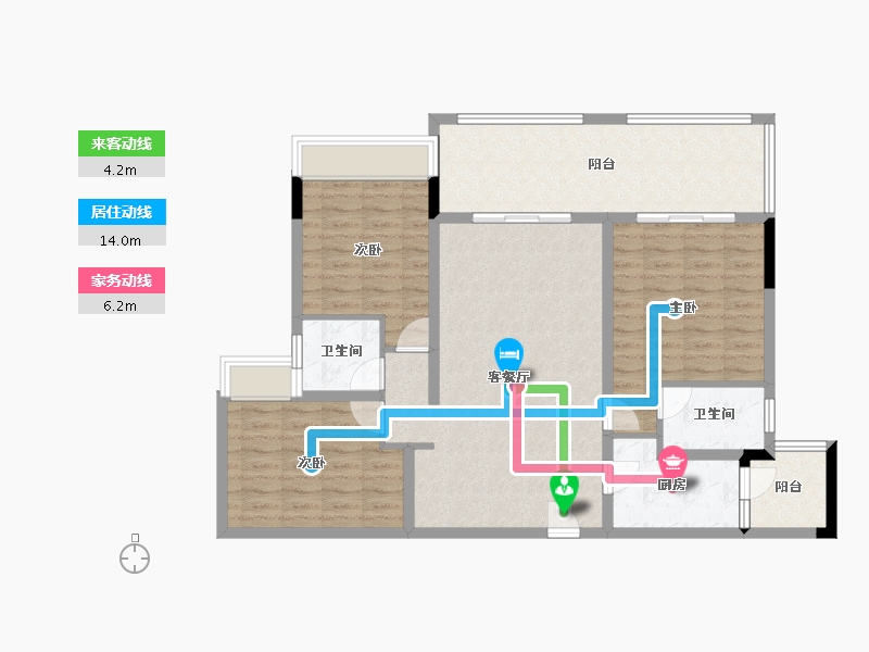 四川省-德阳市-中恒国际社区2期宽庭-106.55-户型库-动静线