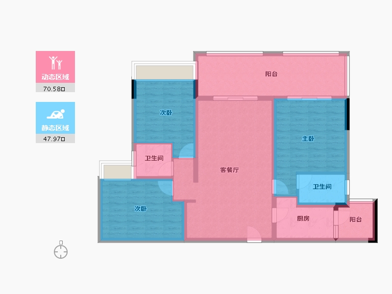 四川省-德阳市-中恒国际社区2期宽庭-106.55-户型库-动静分区