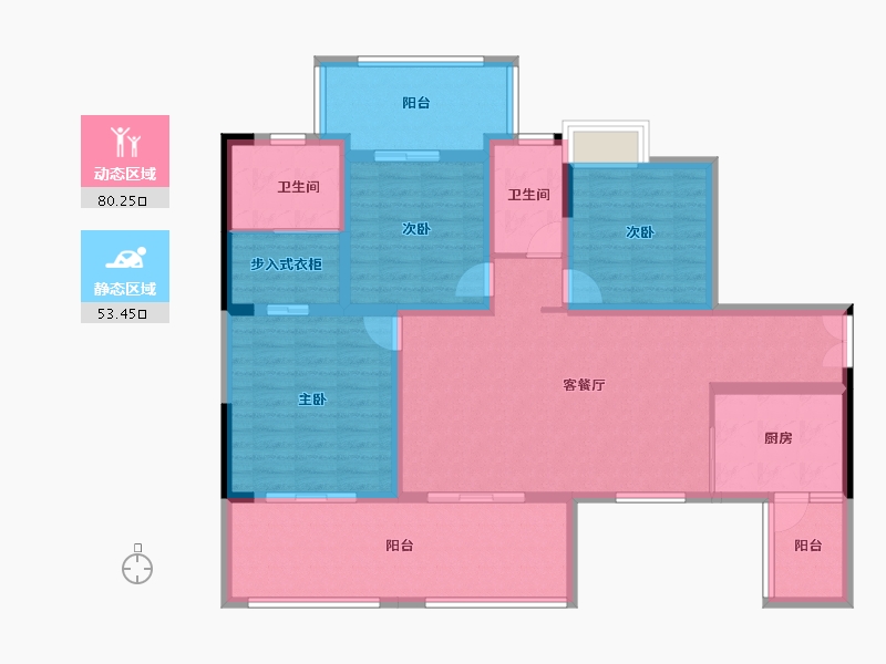 四川省-德阳市-中恒国际社区2期宽庭-119.49-户型库-动静分区