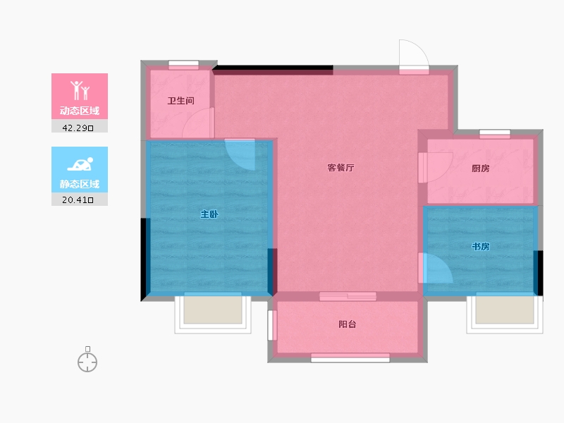 浙江省-嘉兴市-紫金华庭-55.75-户型库-动静分区