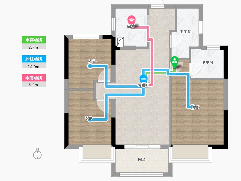 福建省-龙岩市-德兴印象铂郡-71.20-户型库-动静线