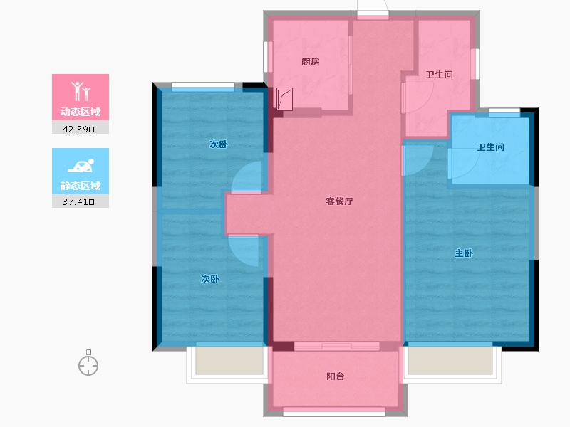 福建省-龙岩市-德兴印象铂郡-71.20-户型库-动静分区