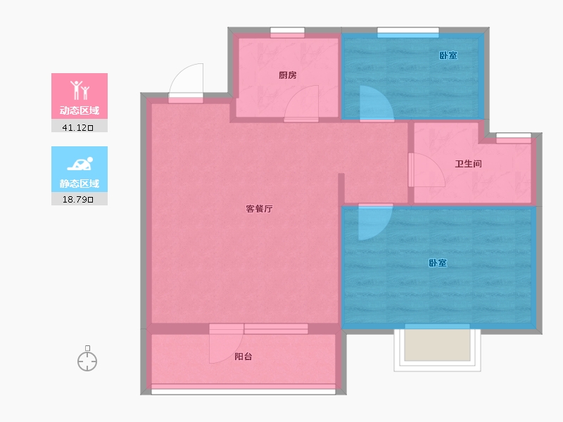 山东省-泰安市-绿地·溪山境-53.60-户型库-动静分区