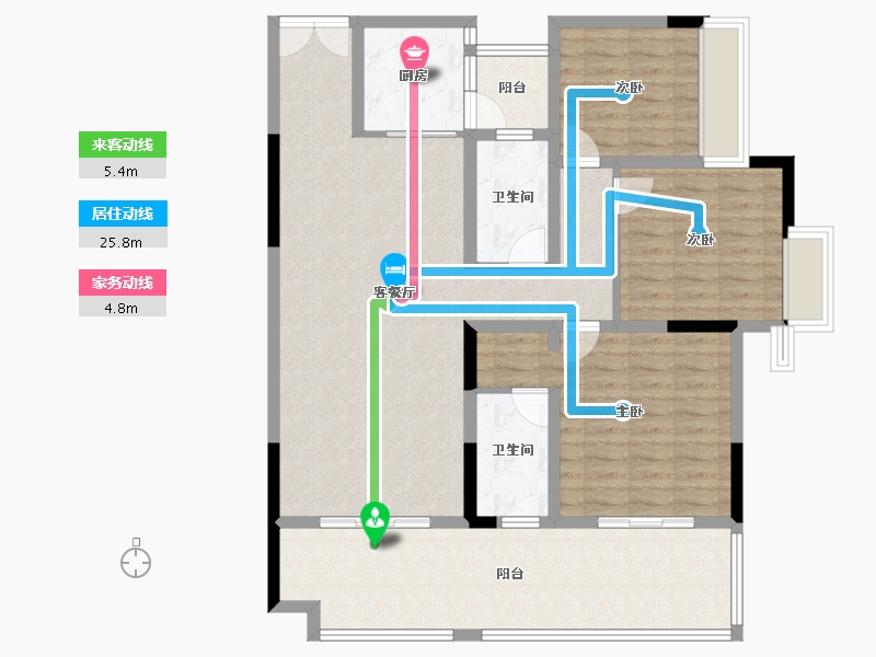 四川省-德阳市-中恒国际社区2期宽庭-116.19-户型库-动静线