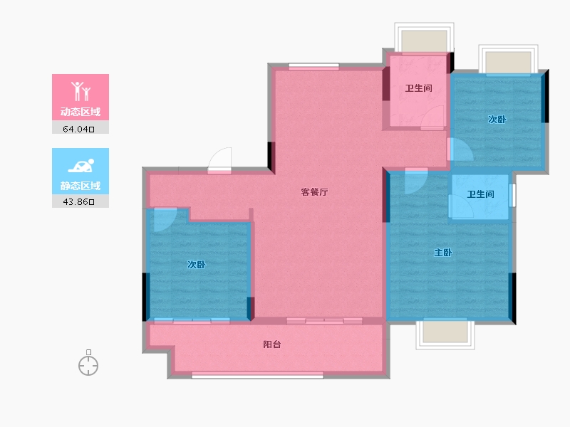 安徽省-宣城市-昊域翰林华府-97.08-户型库-动静分区