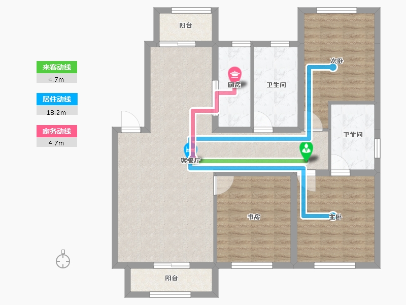 辽宁省-朝阳市-宏运凤凰新城一期-97.96-户型库-动静线